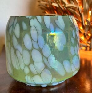 Large glass candle vessel